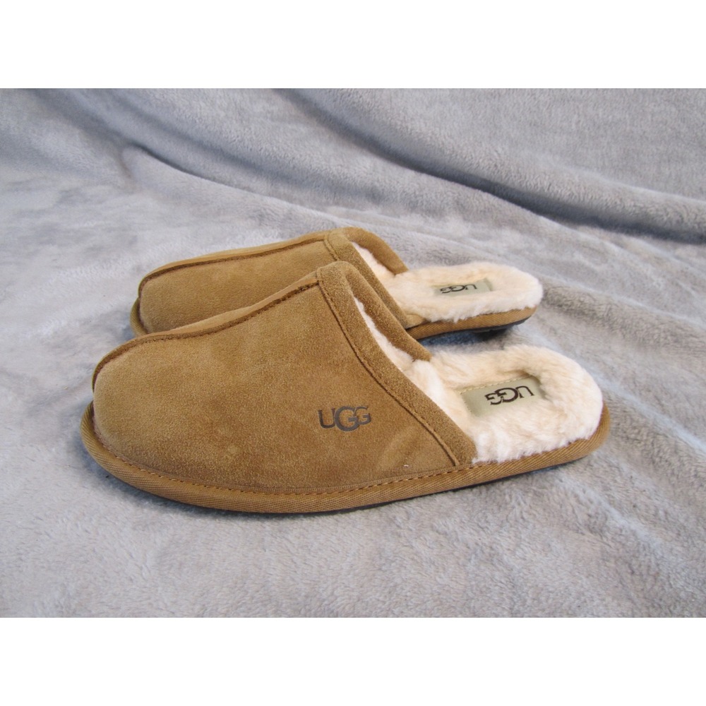 UGG Scuff Kids 5 Chestnut Suede Wool Lined Slip On Slippers GOZYU3VP